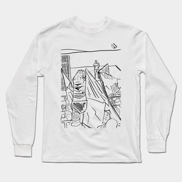 Jordan Pickford gets Rattled by a T-Rex Long Sleeve T-Shirt by DustedDesigns